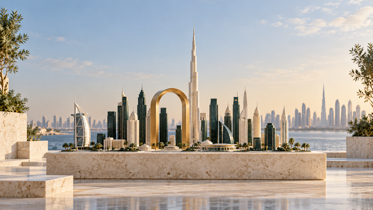 Conceptual miniature skyline — business setup services
